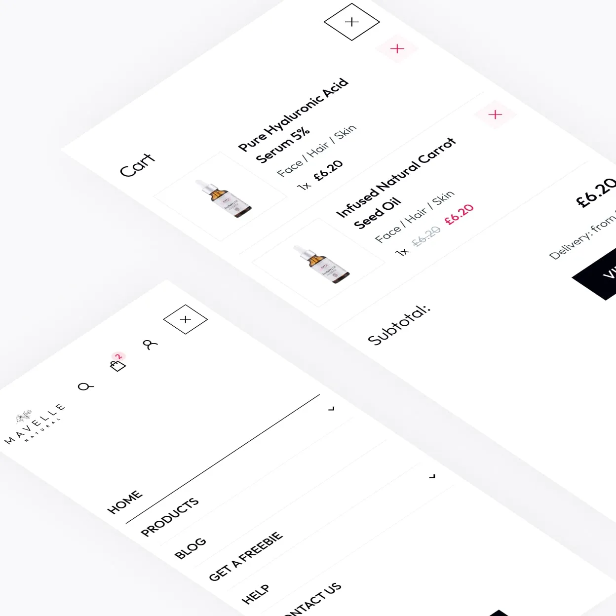 Angled view of the mobile cart and navigation menu